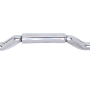 Myler Eggbutt with Hooks with Stainless Steel Forward Tilt Ported Barrel MB 36