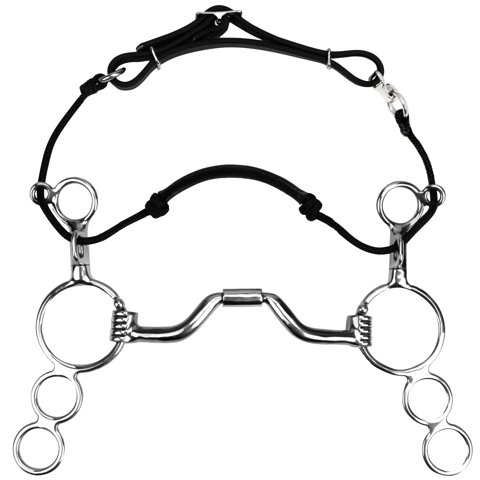 Myler 3-Ring Combination Bit - 6" Shank with Sweet Iron Ported Barrel MB 33