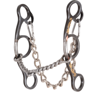Sherry Cervi Diamond Short Shank Browned Iron Twisted wire snaffle