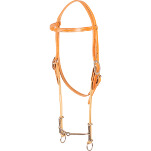Loomis Browband Headstall and Draw Gag Bit with Smooth Bar